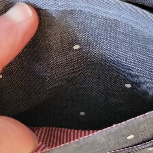 Herschel Pender Unisex Crossbody Bag - Gray with White Polka Dots - Picture 7 of 12